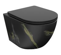 Mexen Lena cuvette WC sans bride avec abattant à descente lente slim, duroplast, pierre noire - 30224098 35120 5905315067074
