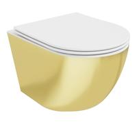 Mexen Lena cuvette WC sans rebord avec abattant à descente lente slim, duroplast, blanc/or - 30224006 16083 5907709154476