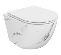Mexen Lena cuvette WC sans rebord avec abattant à descente lente slim, duroplast, pierre blanche - 30224092 35086 5905315067029