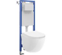 Mexen Lena ensemble encastré WC cadre étroit, d'angle Tex W avec cuvette WC et abattant à descente lente, blanc 101187 5907931045627