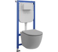 Mexen Lena ensemble encastré WC cadre Tex E avec cuvette WC et abattant à fermeture douce, gris clair mat - 610930224061 101156 5907931045078