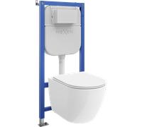 Mexen Lena ensemble encastré WC châssis pneumatique Tex Air E avec cuvette WC 2.0 Tornado et abattant à descente lente, blanc 101149 5907931045009