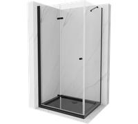 Mexen Lima cabine de douche pliable 90 x 120 cm, transparent, noir + receveur Flat, noir - 856-090-120-70-00-4070B 13457 5907709168664