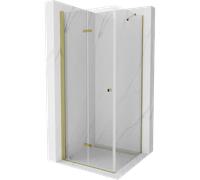 Mexen Lima cabine de douche pliante 100 x 100 cm, transparente, dorée - 856-100-100-50-00 3891 5907709131484