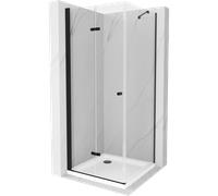 Mexen Lima cabine de douche pliante 70 x 70 cm, transparente, noire + receveur Flat, blanc - 856-070-070-70-00-4010B 13458 5907709166738