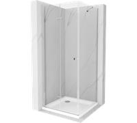 Mexen Lima cabine de douche pliante 80 x 100 cm, transparent, chrome + bac de douche Flat - 856-080-100-01-00-4010 4682 5907709175976