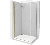 Mexen Lima cabine de douche pliante 90 x 70 cm, transparente, or + receveur de douche plat - 856-090-070-50-00-4010 4707 5907709176171
