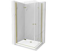 Mexen Lima Duo cabine de douche pliable 80 x 70 cm, transparent, doré + receveur plat - 856-080-070-50-02-4010G 13314 5907709165199