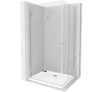Mexen Lima Duo cabine de douche pliante 80 x 70 cm, transparent, chrome + receveur Flat - 856-080-070-01-02-4010 13294 5907709165106