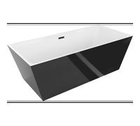 Mexen Lita baignoire îlot 170 x 75 cm, blanc/noir, trop-plein noir - 52121707575-70 45938 5905315380289
