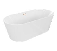 Mexen Luna Baignoire autoportante 180 x 80 cm blanc or rose trop-plein