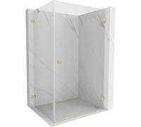 Mexen Lunar-B cabine de douche pivotante droite 100 x 80 cm, transparent, or brossé - 832-100-080-55-00-P 64972 5905315457790