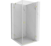Mexen Lunar-B cabine de douche pivotante droite 80 x 80 cm, transparent, or brossé - 832-080-080-55-00-P 64967 5905315457752