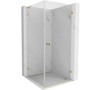 Mexen Lunar-B L cabine de douche pivotante droite 80 x 80 cm, transparent, doré - 832L-080-080-50-00-P 66978 5905315460790