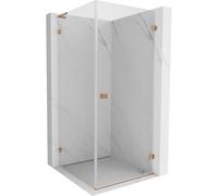 Mexen Lunar-B L cabine de douche pivotante droite 80 x 80 cm, transparente, cuivre brossé - 832L-080-080-65-00-P 67195 5905315461278
