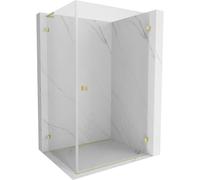 Mexen Lunar-B L cabine de douche pivotante droite 85 x 80 cm, transparent, or brossé - 832L-085-080-55-00-P 67129 5905315460967