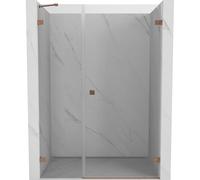 Mexen Lunar-B porte de douche pivotante droite 150 cm, transparent, cuivre brossé - 832S-150-050-65-00-P 69656 5905315526175