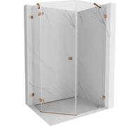 Mexen Lunar cabine de douche pentagonale à charnière gauche 80 x 90 cm, transparent, or rose - 831-080L-090P-60-00-L 62139 5905315414175