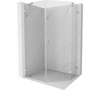 Mexen Lunar cabine de douche pentagonale pivotante droite 80 x 90 cm, transparent, chrome - 831-080P-090L-01-00-P 62572 5905315414717