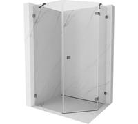 Mexen Lunar cabine de douche pentagonale pivotante droite 80 x 90 cm, transparent, gris canon brossé - 831-080P-090L-66-00-P 62796 5905315415257