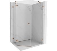 Mexen Lunar cabine de douche pentagonale pivotante gauche 80 x 100 cm, transparent, or rose - 831-080L-100P-60-00-L 62140 5905315414182