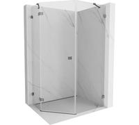 Mexen Lunar cabine de douche pentagonale pivotante gauche 80 x 90 cm, transparent, gun metal - 831-080L-090P-95-00-L 62510 5905315414533