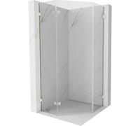 Mexen Lunar cabine de douche pentagonale pivotante gauche 90 x 90 cm, transparent, nickel brossé - 831-090L-090P-97-00-L 62543 5905315414656