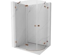 Mexen Lunar cabine de douche quart de cercle ouvrante à gauche 100 x 70 cm, transparent, or rose - 833-100L-070P-60-00 61777 5905315410160