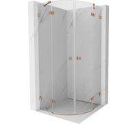 Mexen Lunar cabine de douche quart de cercle pivotante 80 x 80 cm, transparente, cuivre brossé - 833-080L-080P-65-00 61783 5905315410252