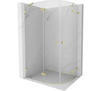 Mexen Lunar cabine de douche semi-circulaire battante gauche 100 x 80 cm, transparente, or brossé - 833-100L-080P-55-00 61768 5905315410016