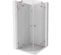 Mexen Lunar cabine de douche semi-circulaire pivotante 70 x 70 cm, transparent, cuivre brossé - 833-070L-070P-65-00 61781 5905315410207