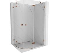 Mexen Lunar cabine de douche semi-circulaire pivotante droite 100 x 80 cm, transparent, or rose - 833-100P-080L-60-00 61860 5905315411587