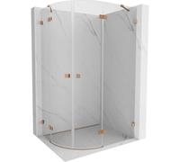 Mexen Lunar cabine de douche semi-circulaire pivotante droite 90 x 70 cm, transparent, cuivre brossé - 833-090P-070L-65-00 61863 5905315411662