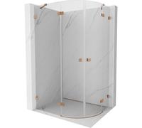 Mexen Lunar cabine de douche semi-circulaire pivotante gauche 100 x 90 cm, transparent, cuivre brossé - 833-100L-090P-65-00 61789 5905315410344