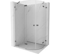 Mexen Lunar cabine de douche semi-circulaire pivotante gauche 90 x 80 cm, transparent, gris fusil brossé - 833-090L-080P-66-00 61795 5905315410450