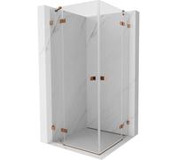 Mexen Lunar Duo cabine de douche pivotante 75 x 75 cm, transparent, or rose - 834-075L-075P-60-00 62680 5905315426062
