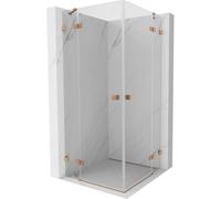 Mexen Lunar Duo cabine de douche pivotante 80 x 80 cm, transparent, cuivre brossé - 834-080L-080P-65-00 63041 5905315426758