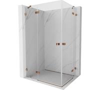 Mexen Lunar Duo cabine de douche pivotante gauche 110 x 75 cm, transparent, or rose - 834-110L-075P-60-00 62737 5905315426413