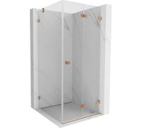 Mexen Lunar-F cabine de douche pliante droite 100 x 100 cm, transparent, cuivre brossé- 836-100-100-65-00-P 65979 5905315482396