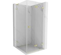 Mexen Lunar-F L cabine de douche pliante droite 80 x 80 cm, transparent, or brossé - 836L-080-080-55-00-P 66118 5905315509697