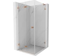 Mexen Lunar-F L cabine de douche pliante gauche 100 x 100 cm, transparent, cuivre brossé - 836L-100-100-65-00-L 65897 5905315508492