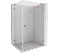 Mexen Lunar L cabine de douche à battant droit 90 x 80 cm, transparent, cuivre brossé - 834L-090-080-65-00-P 63908 5905315442291