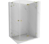 Mexen Lunar L cabine de douche demi-circulaire pivotante droite 100 x 90 cm, transparente, or brossé - 833L-100P-090L-55-00 62272 5905315413437