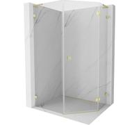 Mexen Lunar L cabine de douche pentagonale pivotante droite 80 x 100 cm, transparent, or brossé - 831L-080P-100L-55-00-P 62013 5905315416797