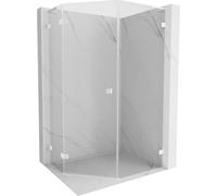 Mexen Lunar L cabine de douche pentagonale pivotante gauche 90 x 100 cm, transparent, blanc - 831L-090L-100P-20-00-L 61908 5905315415745