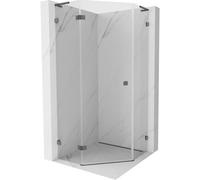Mexen Lunar L cabine de douche pentagonale pivotante gauche 90x90 cm, transparent, gris canon brossé - 831L-090L-090P-66-00-L 61952 5905315416186