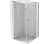 Mexen Lunar L cabine de douche semi-circulaire pivotante 100 x 100 cm, transparent, or - 833L-100L-100P-50-00 62120 5905315412492