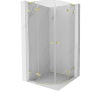 Mexen Lunar L cabine de douche semi-circulaire pivotante 100 x 100 cm, transparent, or brossé - 833L-100L-100P-55-00 62173 5905315412591
