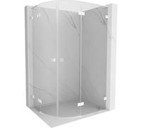 Mexen Lunar L cabine de douche semi-circulaire pivotante droite 100 x 90 cm, transparente, blanche - 833L-100P-090L-20-00 62255 5905315413314