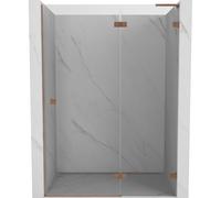 Mexen Lunar L porte de douche battante droite 130 cm, transparent, cuivre brossé - 834L-130-000-65-00-P 68925 5905315422774